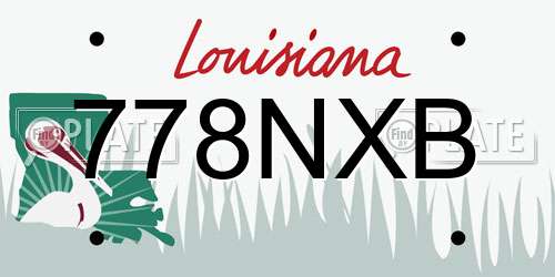 778NXB Louisiana License Plate