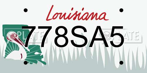778SA5 Louisiana License Plate
