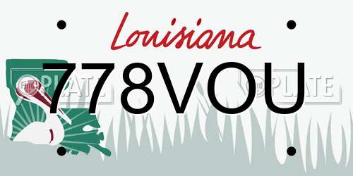 778VOU Louisiana License Plate