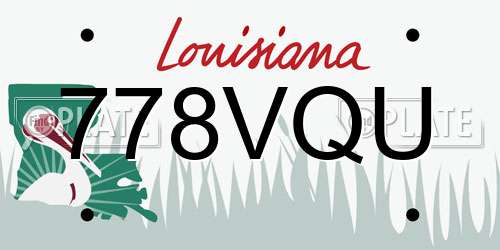 778VQU Louisiana License Plate