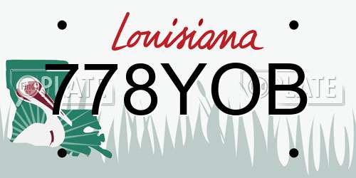 778YOB Louisiana License Plate