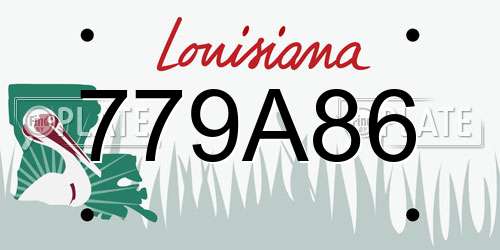 779A86 Louisiana License Plate
