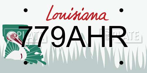 779AHR Louisiana License Plate