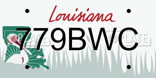 779BWC Louisiana License Plate