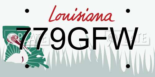779GFW Louisiana License Plate