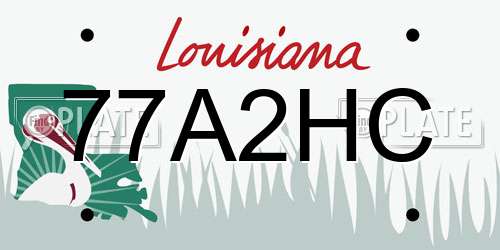 77A2HC Louisiana License Plate