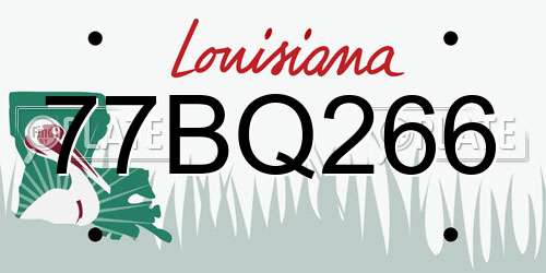 77BQ266 Louisiana License Plate