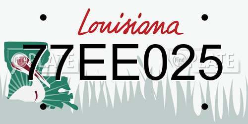 77EE025 Louisiana License Plate