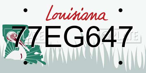 77EG647 Louisiana License Plate