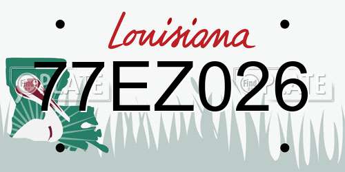 77EZ026 Louisiana License Plate