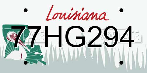 77HG294 Louisiana License Plate