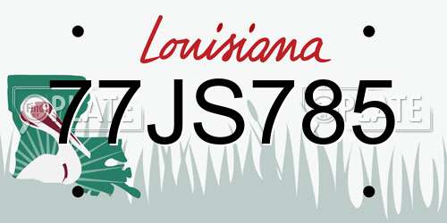 77JS785 Louisiana License Plate