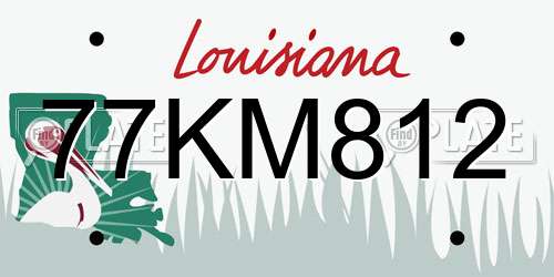 77KM812 Louisiana License Plate