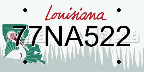 77NA522 Louisiana License Plate