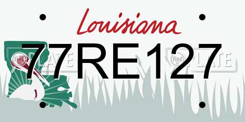 77RE127 Louisiana License Plate