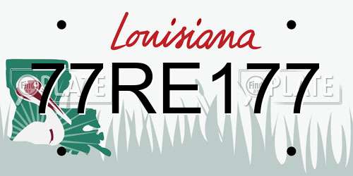 77RE177 Louisiana License Plate