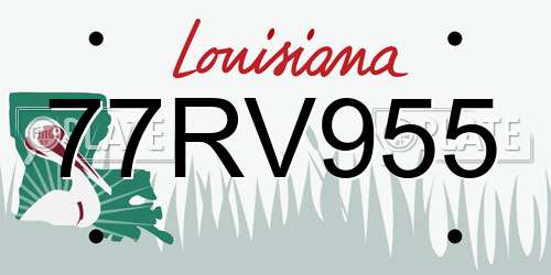 77RV955 Louisiana License Plate