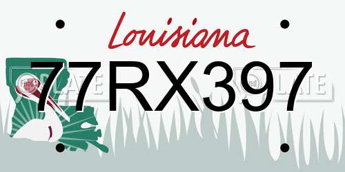 77RX397 Louisiana License Plate