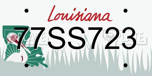 77SS723 Louisiana License Plate