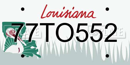 77TO552 Louisiana License Plate