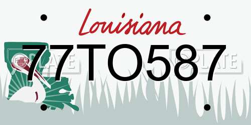 77TO587 Louisiana License Plate