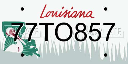 77TO857 Louisiana License Plate