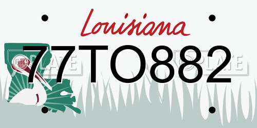 77TO882 Louisiana License Plate