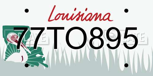 77TO895 Louisiana License Plate