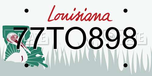 77TO898 Louisiana License Plate