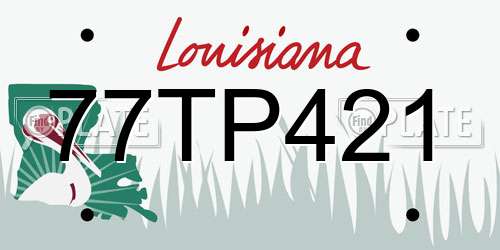 77TP421 Louisiana License Plate