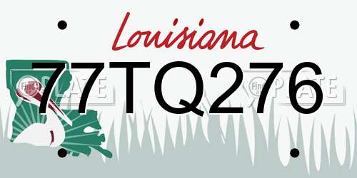 77TQ276 Louisiana License Plate