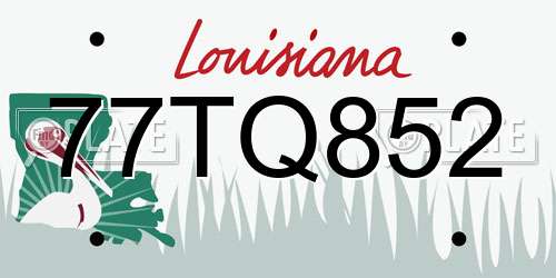 77TQ852 Louisiana License Plate