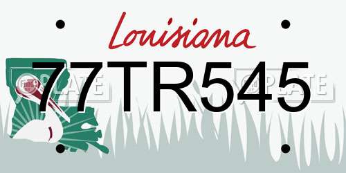 77TR545 Louisiana License Plate