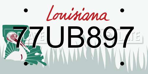 77UB897 Louisiana License Plate