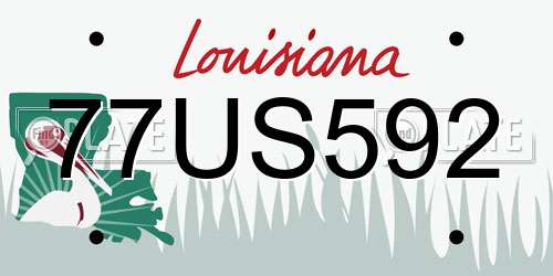 77US592 Louisiana License Plate