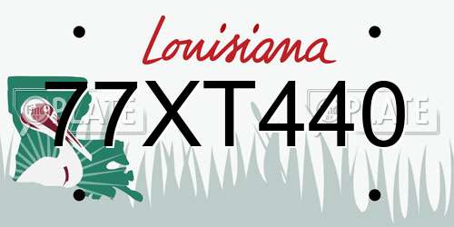 77XT440 Louisiana License Plate