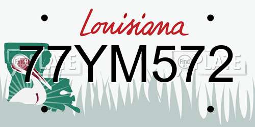 77YM572 Louisiana License Plate