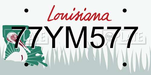 77YM577 Louisiana License Plate