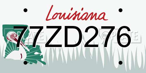 77ZD276 Louisiana License Plate