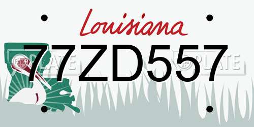 77ZD557 Louisiana License Plate