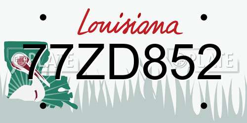 77ZD852 Louisiana License Plate