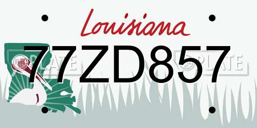 77ZD857 Louisiana License Plate
