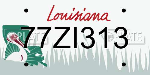 77ZI313 Louisiana License Plate