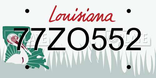 77ZO552 Louisiana License Plate