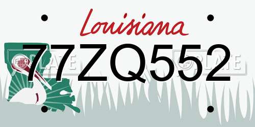 77ZQ552 Louisiana License Plate