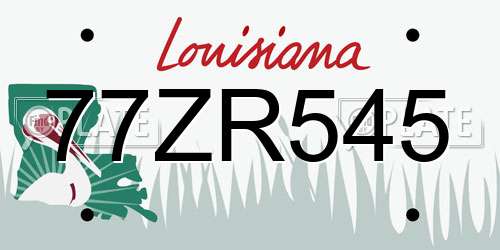 77ZR545 Louisiana License Plate