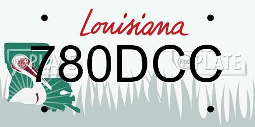 780DCC Louisiana License Plate