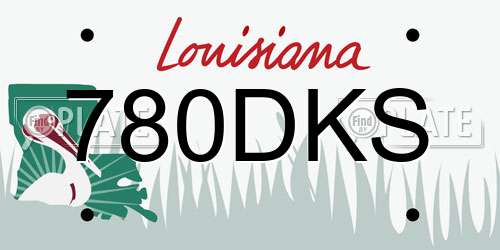780DKS Louisiana License Plate