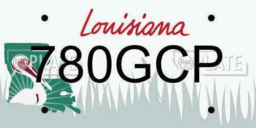 780GCP Louisiana License Plate