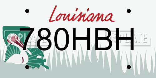 780HBH Louisiana License Plate